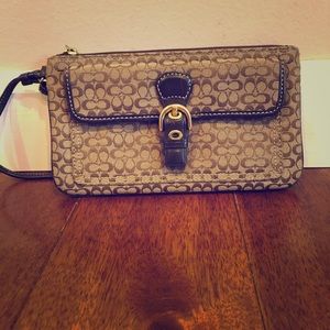 Coach signature canvas wristlet